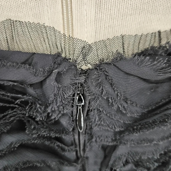 Laundry Shelli Segal Fit Flare Dress Black Floral Rosette Sleeveless Zip Back - Picture 6 of 8